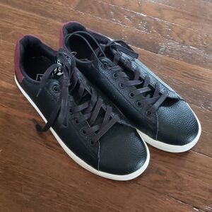 Black and Maroon LaceUp Sneakers
